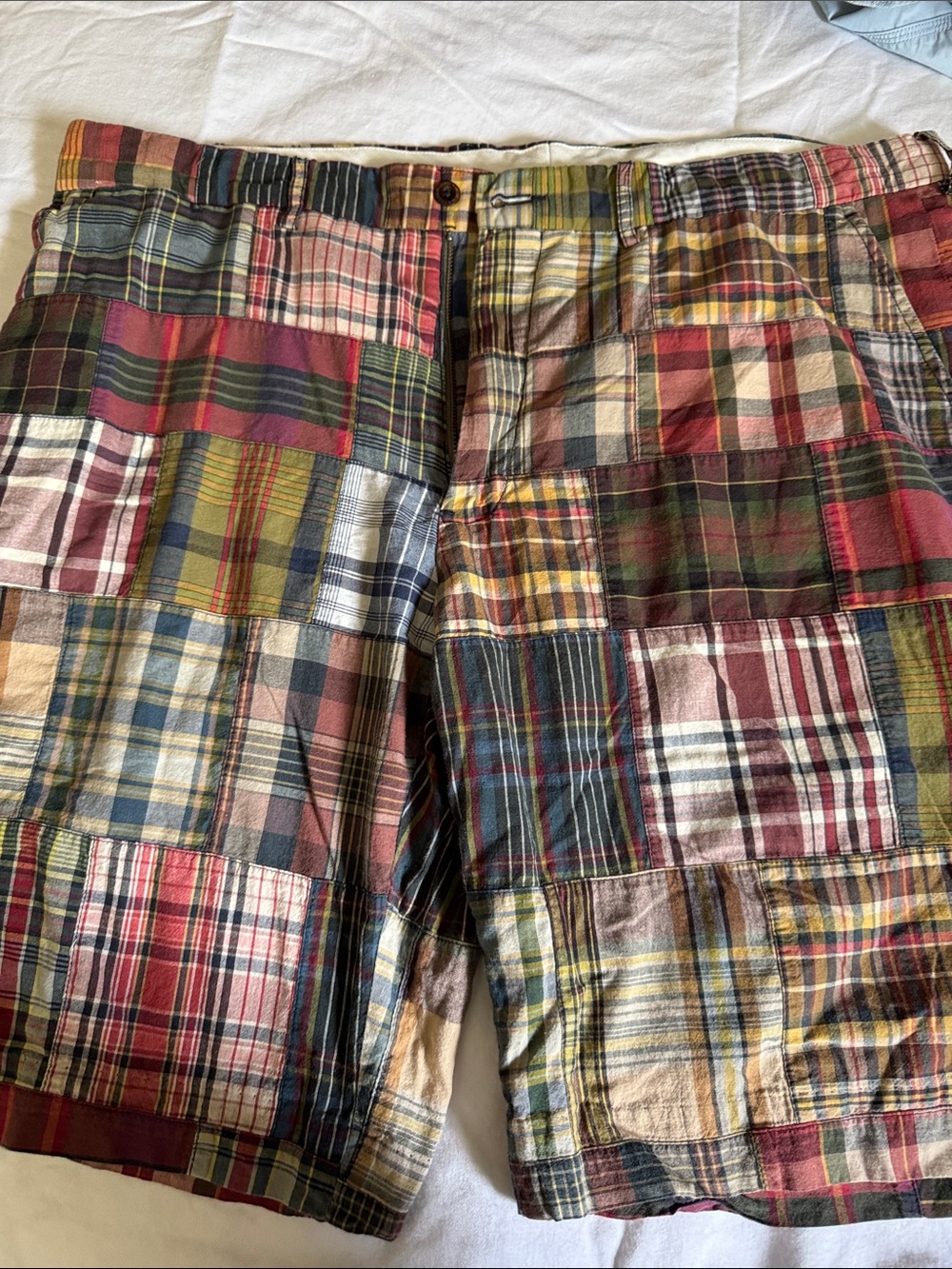 Patchwork Plaid Men’s Shorts - Multicolor